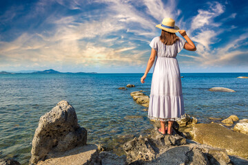 Sticker - Woman at Silver Beach on Samui