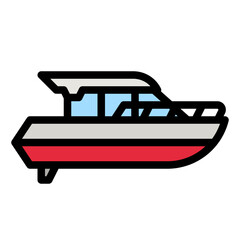 Poster - boat line icon