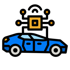 Sticker - car line icon