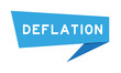 © bankrx - Blue color paper speech banner with word deflation on white background