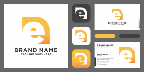 Wall Mural - Initial Letter E Logo Design vector Template. Creative E Logo Design with business card design template