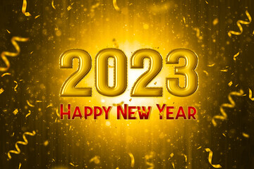 2023 Happy new year template design isolation background with luxury design concept,  Illustration.