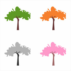 Wall Mural - Tree logo of nature tree vector illustration.