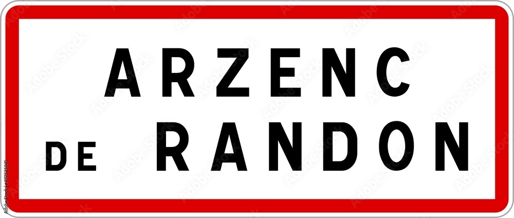 Ilustración de Stock Panneau entrée ville agglomération Arzenc-de ...