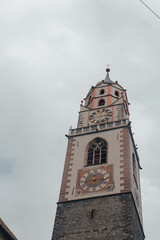 Sticker - Vertical shot of the Church Tower in Merano, Italy.