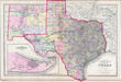 18-19th century detailed map of the State of Texas