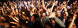 Throngs of adoring fans. Shot of a large crowd at a music concert- This concert was created for the sole purpose of this photo shoot, featuring 300 models and 3 live bands. All people in this shoot