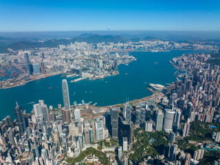 Canvas Print - Aerial view of Hong Kong city