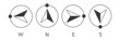 Compas icon. West, north, east, south arrow direction symbol. Sign navigation vector.