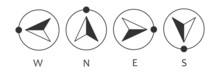 Compas Icon. West, North, East, South Arrow Direction Symbol. Sign Navigation Vector.
