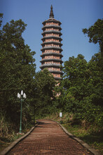 Blue Sky Over The Iron Pagoda Building In  Kaifeng, China