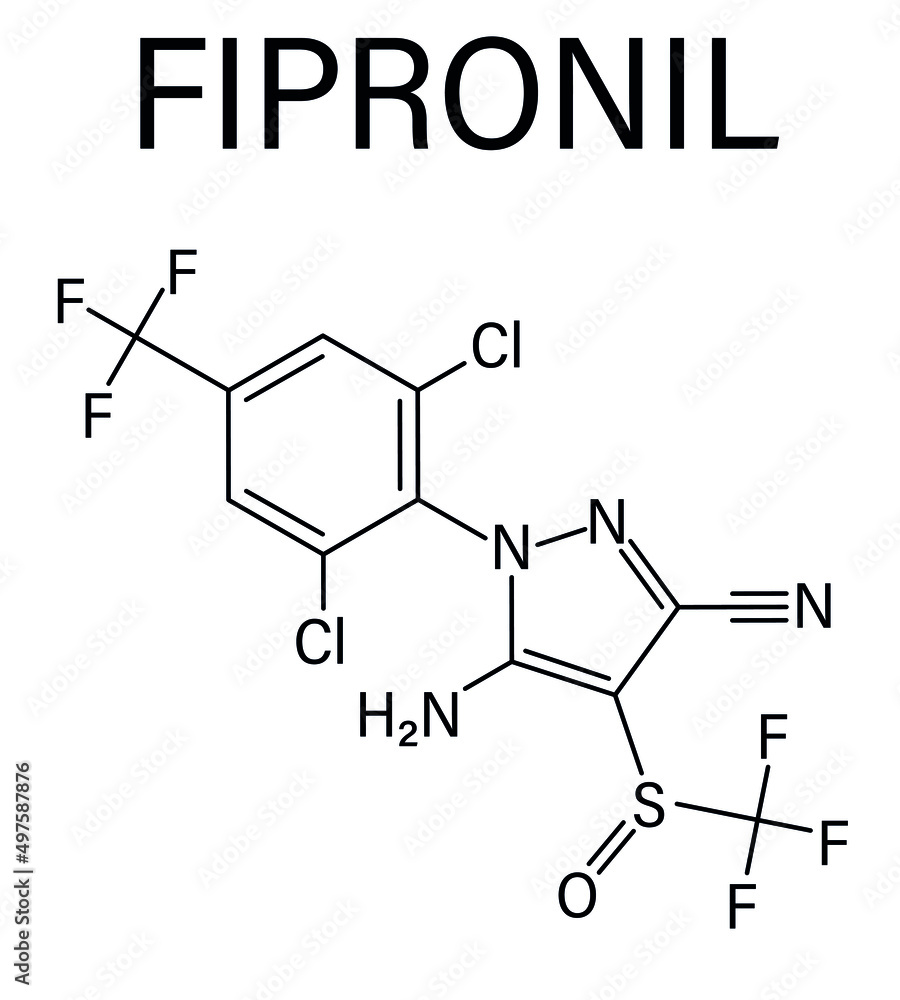 Fipronil insecticide molecule. Skeletal formula. Stock Vector Adobe Stock