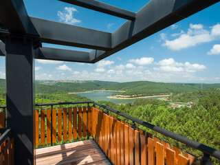 Wall Mural - Watchtower. Wooden and iron watchtower. Bird  observatory