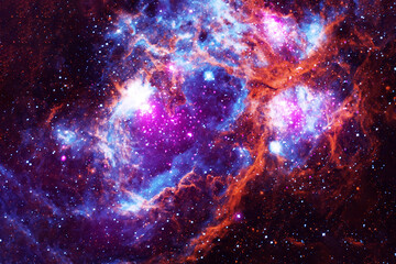 Wall Mural - the cosmic nebula is red. elements of this image were furnished by nasa