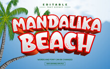 Mandalika Beach 3D Editable Text Effect Template