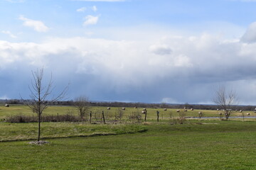 Poster - Clouds Over a Farm Field