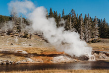 Hot Springs In  Yellowstone National Park.