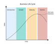 business life cycle follows a product from creation to maturity and decline