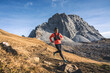 © plpictures by Paedii Luchs/Stocksy - Young woman running on trail in the mountains.