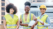 © Nicholas Felix/peopleimages.com - Supporting greater diversity to ensure the greatest success. Portrait of a group of confident young businesswomen working at a construction site.