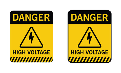Wall Mural - danger hight voltage signs with warning message for industrial areas