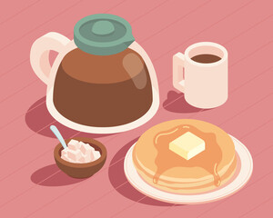 Poster - coffee pancakes breakfast