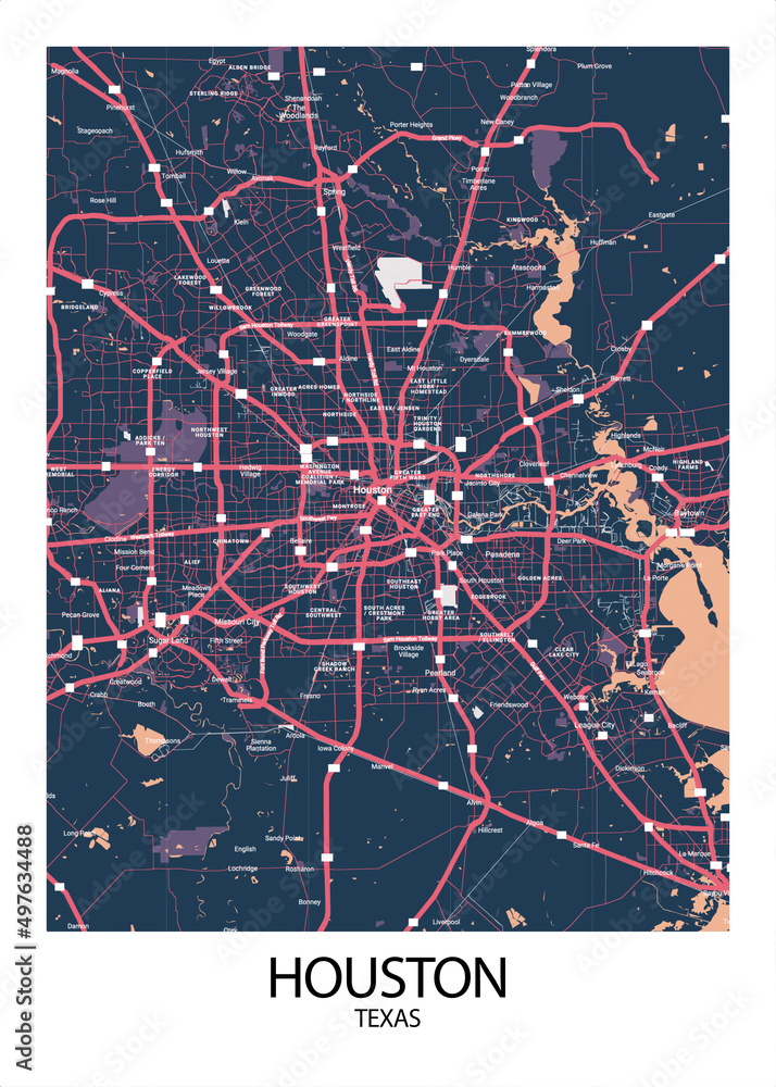 Poster Houston Texas map Road - 1000 F 497634488 I2vPExcx57PXNIJj5oPd8kvVM4xy3a7p 