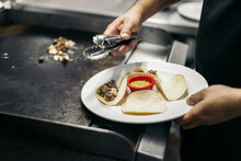 Tacos Preparation In Professional Kitchen