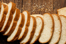 Slices Of Bread Arranged Horizontally 