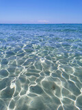 Fototapeta Morze - Protaras. Famagusta area. Cyprus. Fig Tree Bay beach, crystal clear water, white sand at the bottom.
