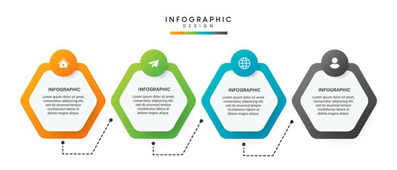 Steps business data visualization timeline process infographic template design with icons