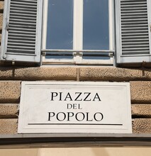 Big Text PIAZZA DEL POPOLO That Means Peoples Square In Rome