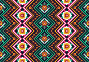 Geometric ethnic flower pattern for background,fabric,wrapping,clothing,wallpaper,Batik,carpet,embroidery style