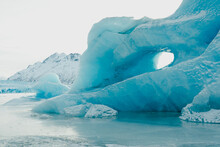 Frozen Knik Glacier Patterns In Alaska