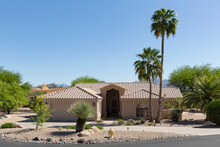 Exterior Of Single Family Home In Arizona Desert
