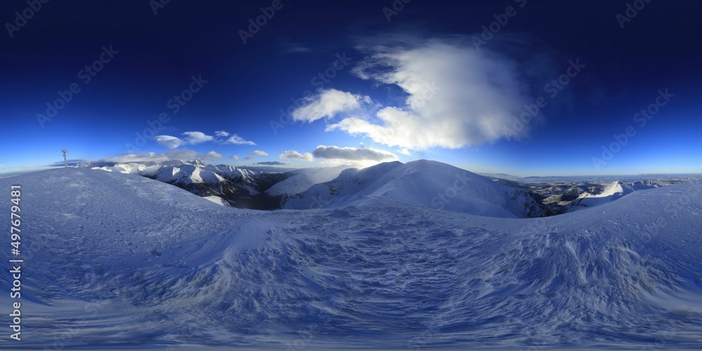 Winter in the European Mountains HDRI Panorama Stock Photo | Adobe Stock