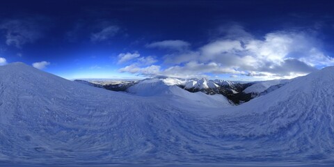 Wall Mural - Winter in the European Mountains HDRI Panorama