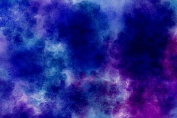 Wall Mural - Cosmic watercolour texture. Abstract purple background.