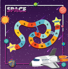 Sticker - Game template with space theme background