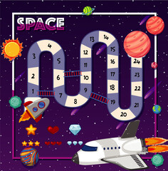 Sticker - Game template with space theme background