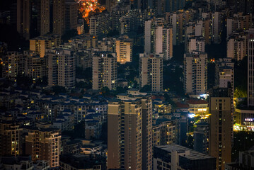  Overhead view of urban residential buildings and villas in Nanning, Guangxi, China