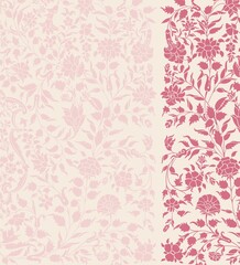 Wall Mural - wedding card design, traditional paisley floral pattern , royal India	