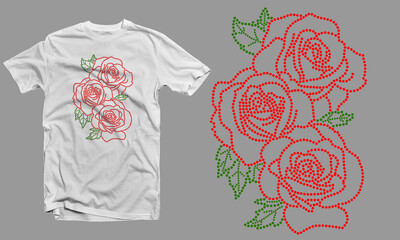 Rose Rhinestone T-Shirt Design