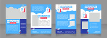 Promotional Program Blank Brochure Design. Special Offer. Template Set With Copy Space For Text. Premade Corporate Reports Collection. Editable 4 Paper Pages. Ubuntu Bold, Regular Fonts Used