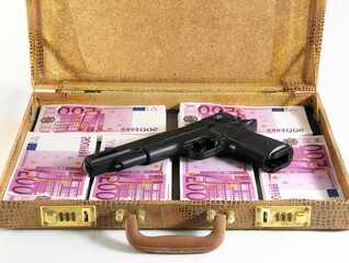 Wall Mural - Suitcase Full of Banknotes