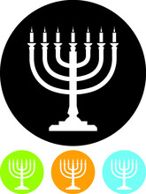 Symbol Of Israel. Jewish Menorah Vector Icon