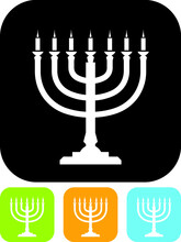 Menorah Jewish Symbol Vector Icon