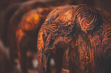 Beautiful Wooden Elephants