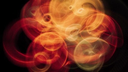 Wall Mural - animated video of glowing abstract spirals appear, slowly rotate, then fade to black
