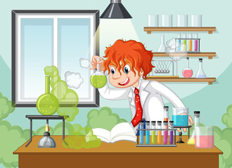 Wall Mural - a scientist experiment in the lab